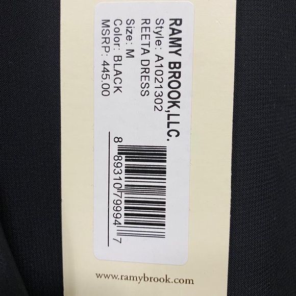 RAMY BROOK REETA RUCHED BLACK MINI DRESS - Picture 6 of 6